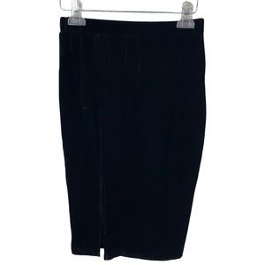 SHEIN Black Velvet Velour Tight Mini Pencil Slit Skirt